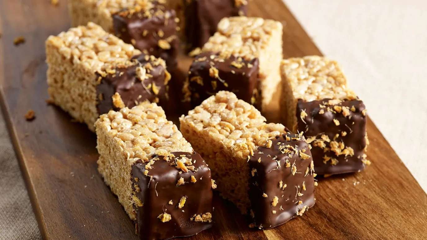Chocolate Rice and Ginger Marshmallow Treats