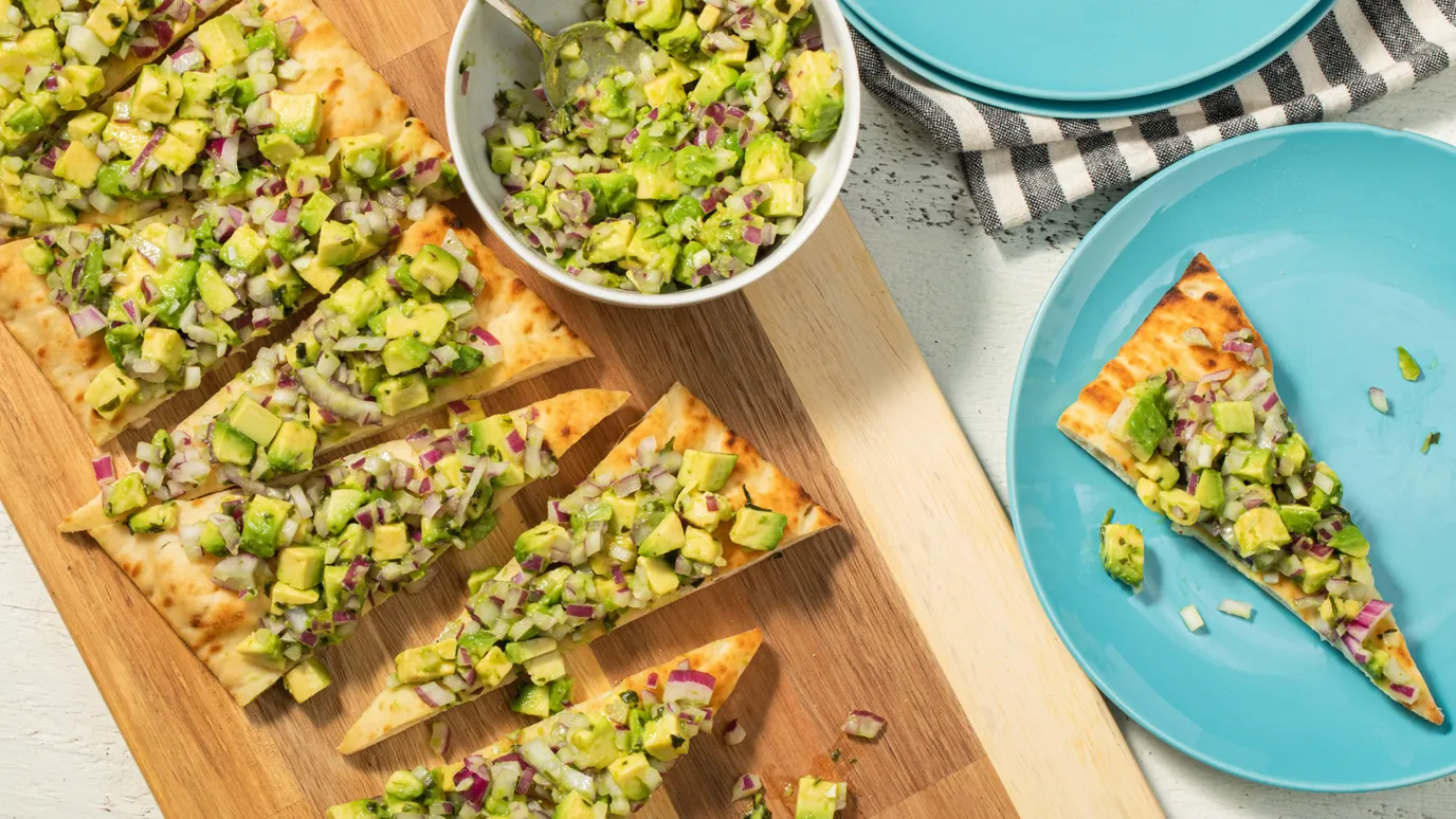 Avocado and Parsley Salsa on Flatbread