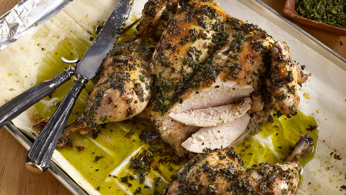 Spatchcocked Herbed Chicken
