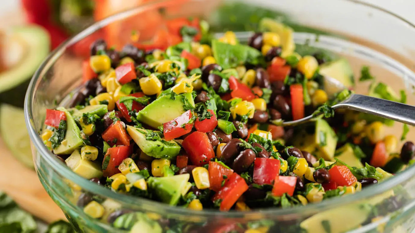Chopped Cilantro Spinach Salad with Fresh California Avocado