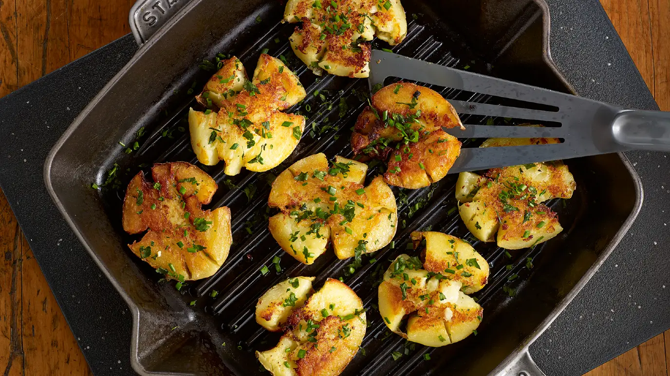 Smashed Potatoes with Herbs