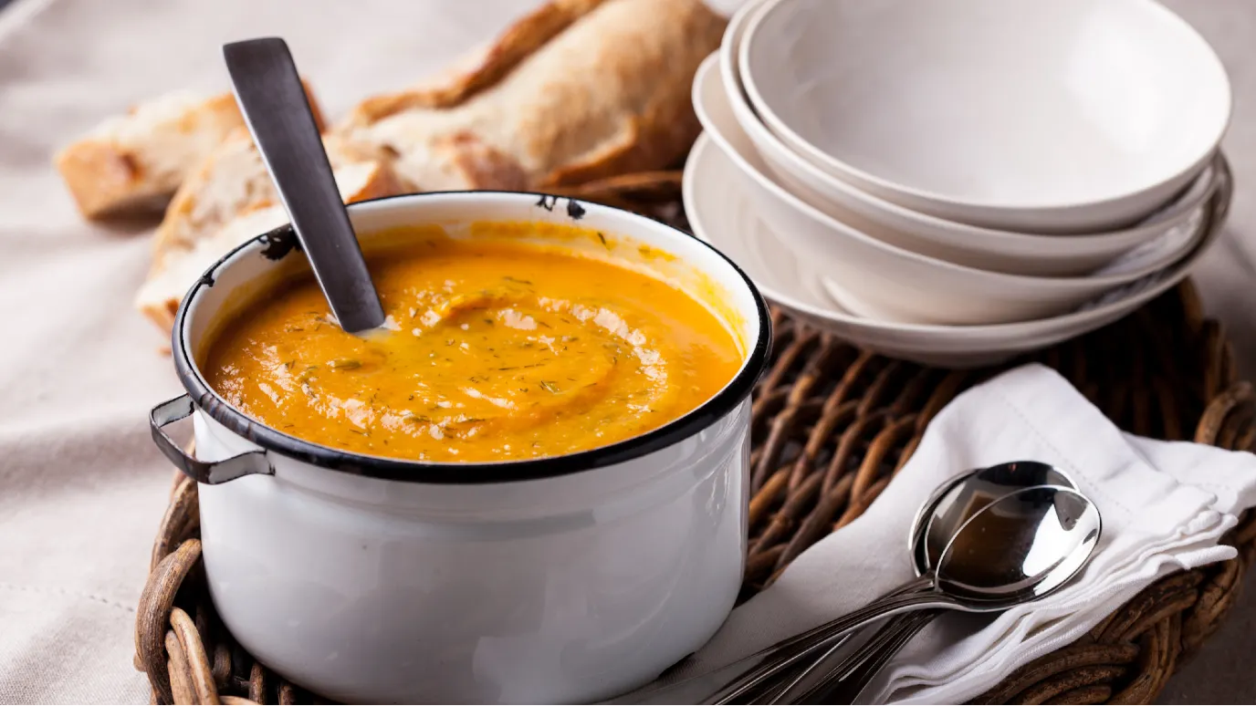 Sweet Potato, Garlic and Leek Soup